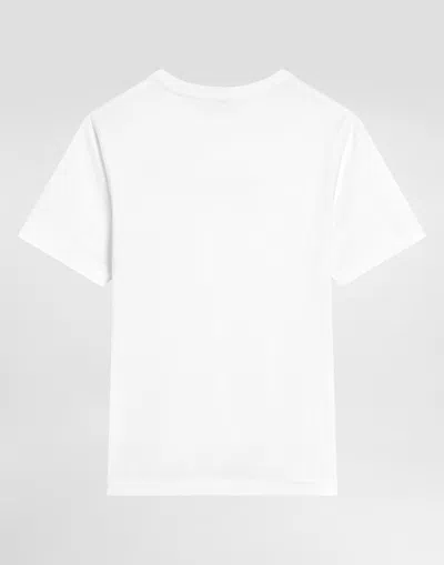 Dolce & Gabbana Short-sleeved Jersey T-shirt With Dolce&gabbana Print In White