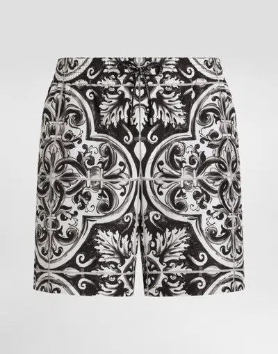 Dolce & Gabbana Printed Bermuda Style Shorts With Elastic Waist