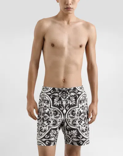 Dolce & Gabbana Printed Bermuda Style Shorts With Elastic Waist