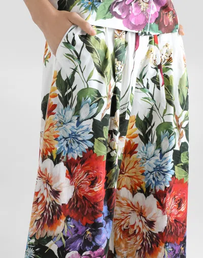 Dolce & Gabbana Flower Bouquet-print Poplin Trousers