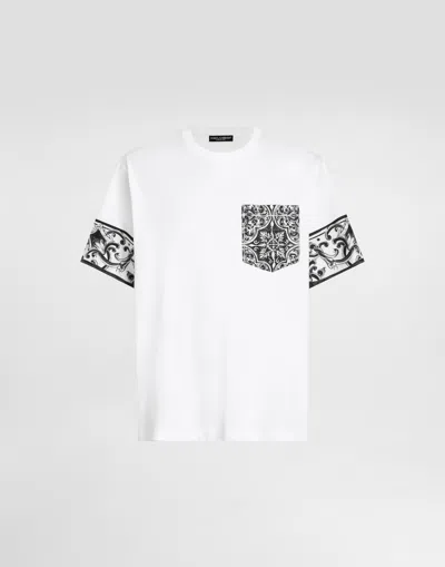 Dolce & Gabbana Dolce&gabbana Men Maiolica Print T-shirt In White