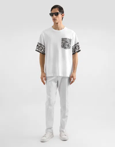 Dolce & Gabbana Dolce&gabbana Men Maiolica Print T-shirt In White