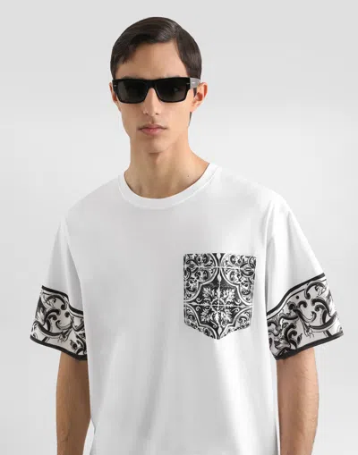 Dolce & Gabbana Dolce&gabbana Men Maiolica Print T-shirt In White