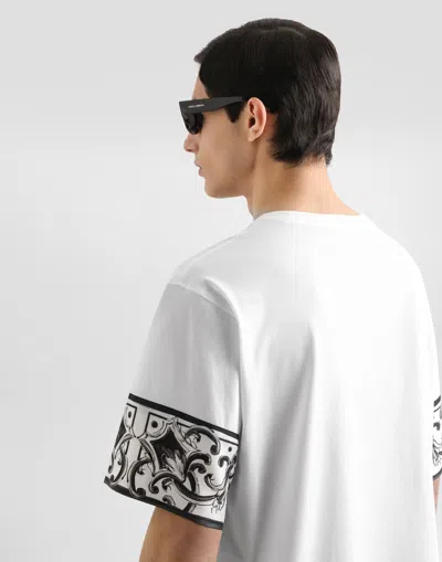 Dolce & Gabbana Dolce&gabbana Men Maiolica Print T-shirt In White