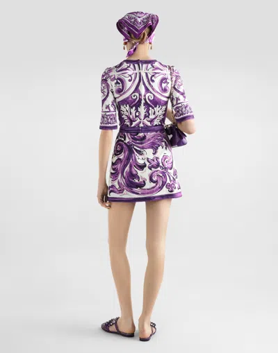 Dolce & Gabbana Majolica Print Mini Dress In Multi