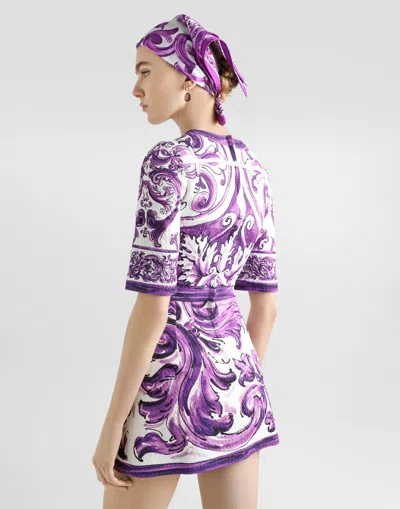 Dolce & Gabbana Majolica Print Mini Dress In Multi
