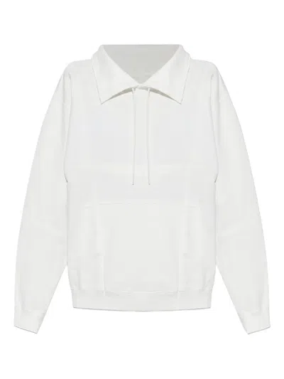 Mm6 Maison Margiela Drawstring Spread-collar Sweatshirt