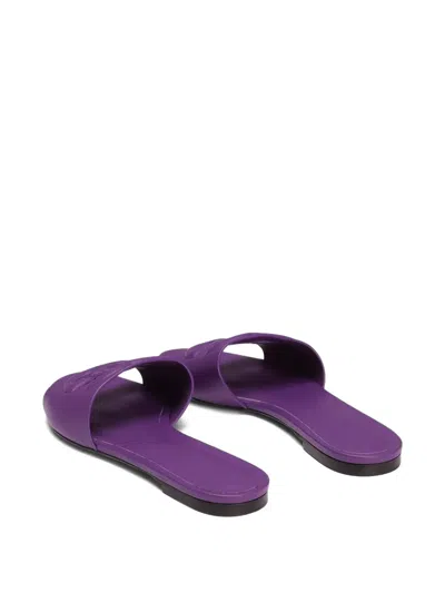 Dolce & Gabbana 10mm Rubber Flat Sandals In Purple