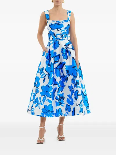 Rebecca Vallance Sapphira Midi Dress In Blue