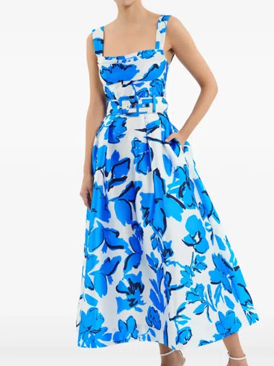 Rebecca Vallance Sapphira Midi Dress In Blue