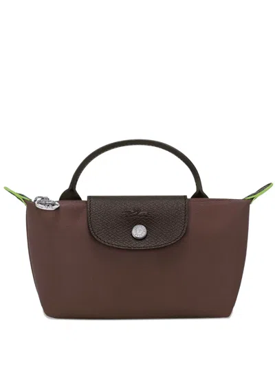 Longchamp Le Pliage Green Mocha Coloured Clutch Bag