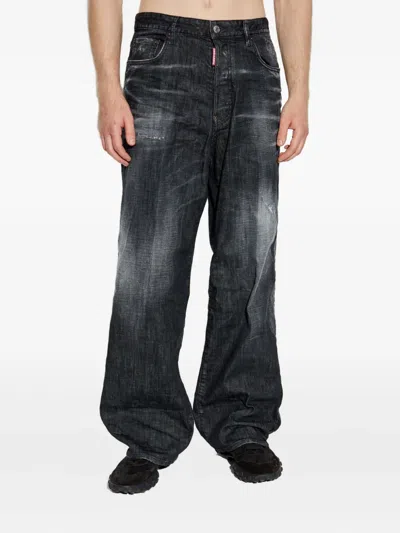 Dsquared2 Logo-patch Jeans In Black