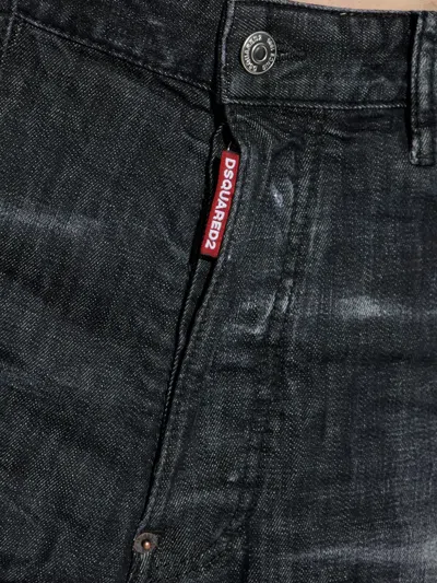 Dsquared2 Logo-patch Jeans In Black