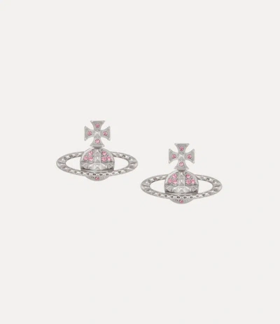 Vivienne Westwood Mayfair Bas Relief Earrings Rhodium-light-rose-crystal Rhodium-light-rose-crystal Women