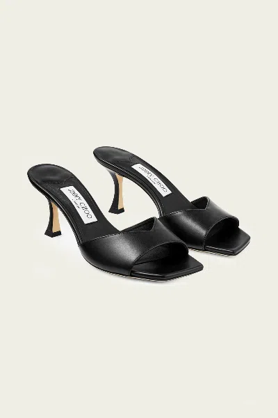 Jimmy Choo Women Skye 70 Leather Heel Sandals In Black