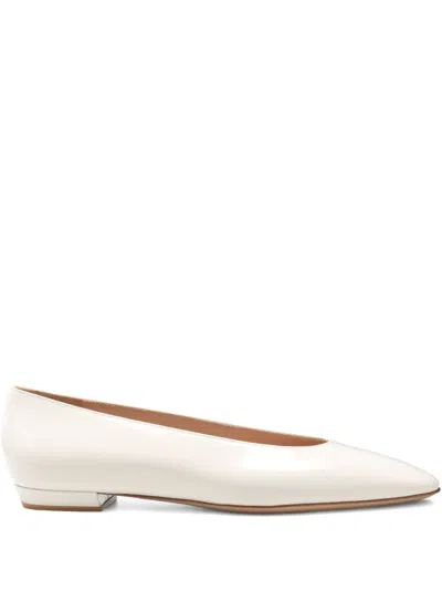 Gianvito Rossi Glossed-leather Ballet Flats In White