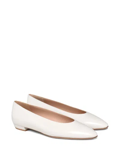 Gianvito Rossi Glossed-leather Ballet Flats In White