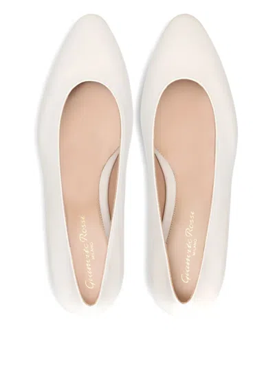 Gianvito Rossi Glossed-leather Ballet Flats In White