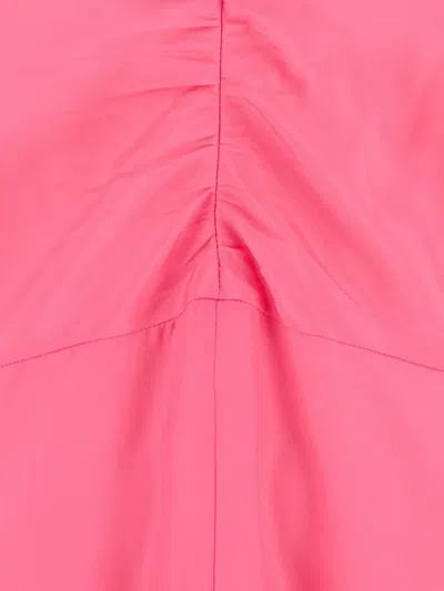 Forte Forte Fuchsia Sleeveless Long Dress With Criss-crossed Spaghetti Straps And Rear Button Closure