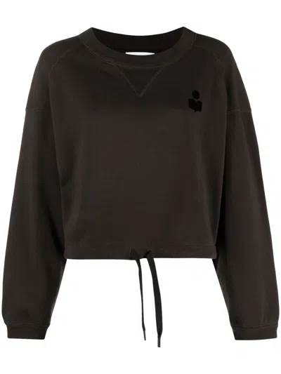 Isabel Marant Étoile Marant Etoile Margo Logo Cotton Crewneck Sweatshirt In Black