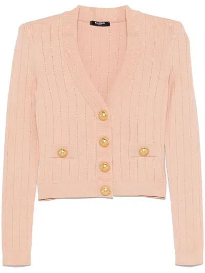 Balmain Women Buttoned V-necked Cardigan