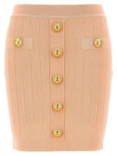 Balmain Buttoned Knitted Midi Skirt