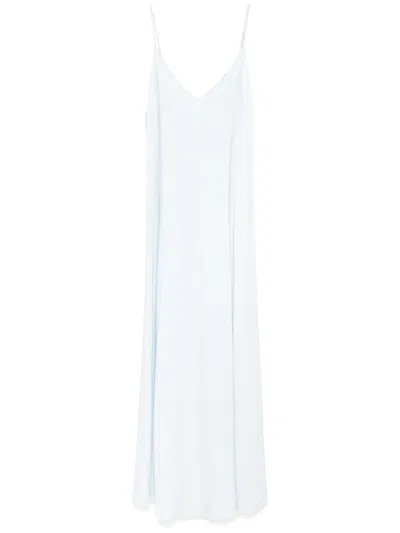 Forte Forte Cotton Denim Midi Dress With Frayed Edge