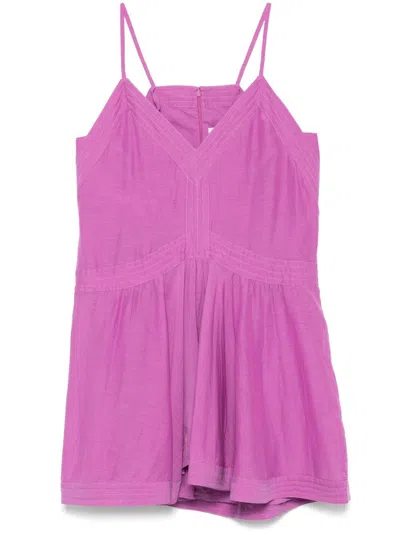 Isabel Marant Étoile Danielle Gathered Organic Cotton-blend Voile Mini Dress