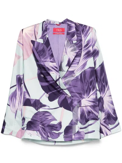 F.r.s For Restless Sleepers For Restless Sleepers Printed Silk Double-breasted Jacket