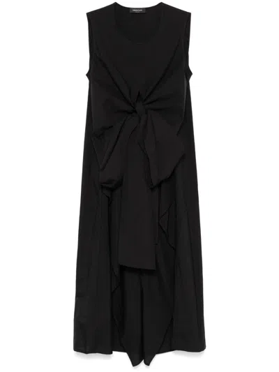 Fabiana Filippi Cotton Midi Dress Asymmetric Hem