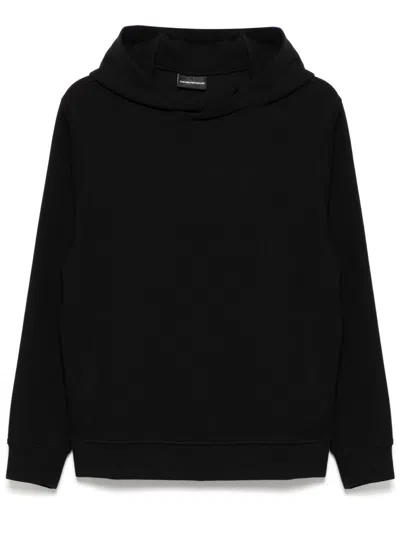 Emporio Armani Hooded Cotton Sweater Ribbed Cuffs