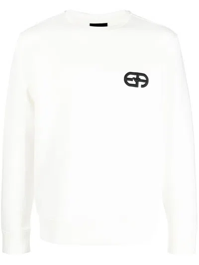 Emporio Armani Men's Logo Cotton Sweatshirt In White