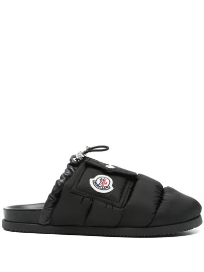 Moncler Mon Pocket Slippers In Black