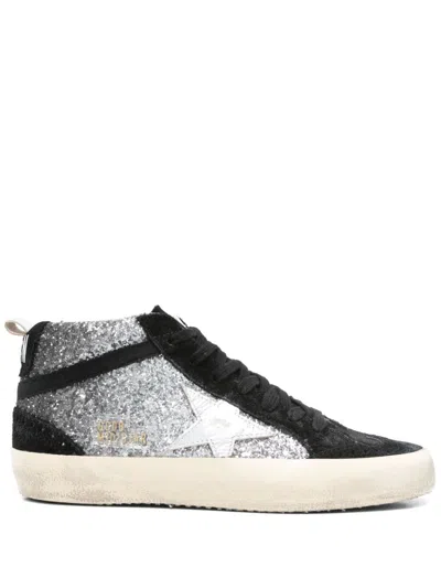 Golden Goose Black Mid Star Leather Sneakers