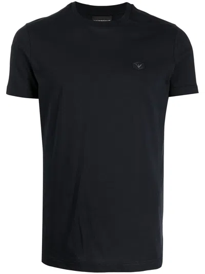 Emporio Armani Logo-embroidered Cotton Blend T-shirt
