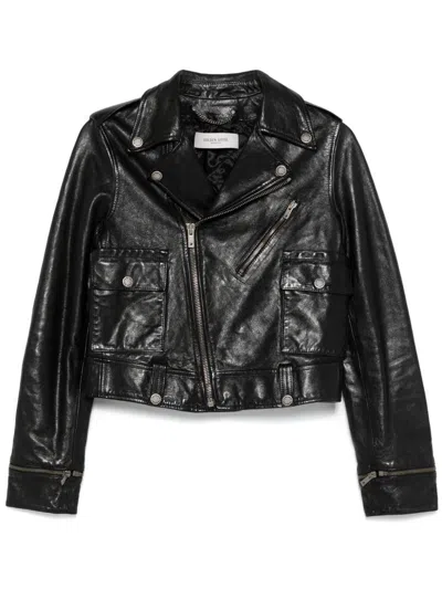 Golden Goose Smooth Leather Motorcycle Jacket