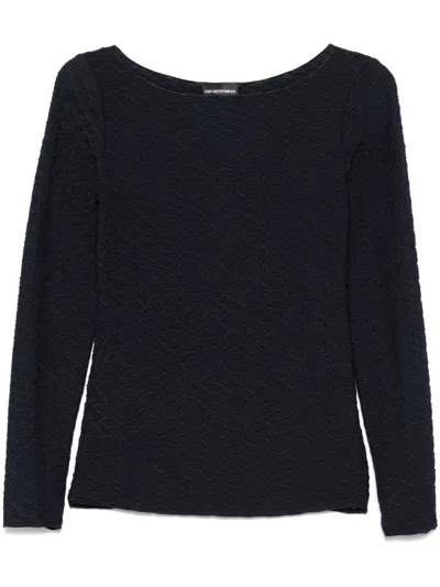 Emporio Armani Jacquard Jersey Jumper With A Geometric Pattern