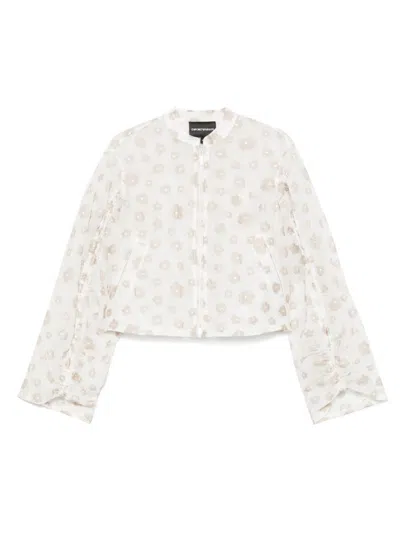 Shop Emporio Armani Florwer Embroidered Blouse