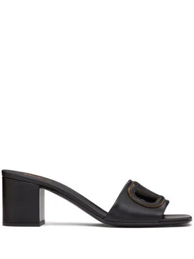 Valentino Garavani Women Vlogo Cut-out Leather Mules