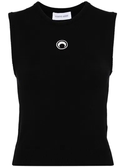 Marine Serre Black Moon Logo Vest