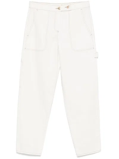 Emporio Armani Cotton Trousers Button Detail