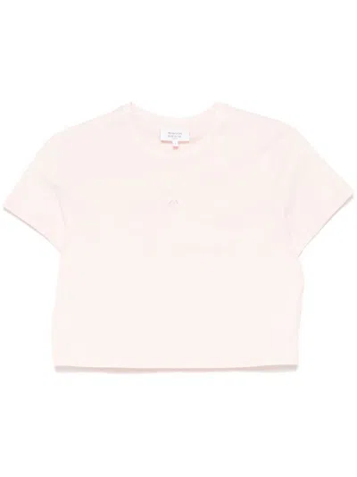 Maison Kitsuné T-shirt With Baby Fox Application In Pink