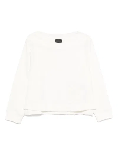Emporio Armani Logo Crew Neck Cotton Sweatshirt With Ribbed Cuffs And Hem