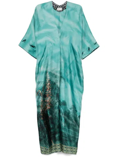 Pierre-louis Mascia Pierre Louis Mascia Printed Silk Long Dress