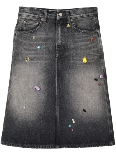 Marc Jacobs Midi Denim Skirt With Back And Front Pockets