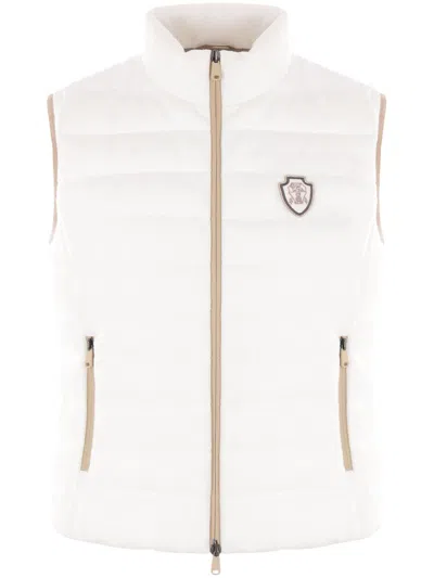 Brunello Cucinelli Quilted High Collar Sleeveless Jacket