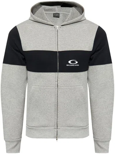 Balenciaga Jersey Hoodie Sweatshirts Grey In Gray