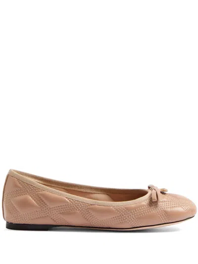 Valentino Garavani Quiltie Ballerina 67 In Quilted Nappa Leather Woman Rose Cannelle 42 In Orange