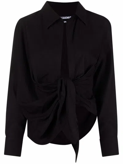 Jacquemus Les Sculptures Relaxed Bahia Shirt With Bow