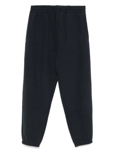 Emporio Armani Logo Print Textured Fabric Sweatpants